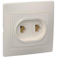 РТ12-ККм Розетка 2местн. телефонная КВАРТА (кремовый)