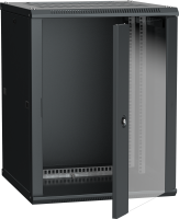 ITK Шкаф LINEA W 15U 600х600мм дверь стекло черный RAL9005