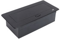 PRIMER Блок розеточный с выдвижной крышкой на 6 модулей черный IEK