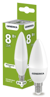 Лампа светодиодная C35 свеча 8Вт 230В 4000К E14 GENERICA
