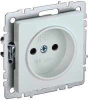 BRITE Розетка 1-местная без заземления с защитными шторками 10А РСш10-2-БрЖ жемчуг IEK