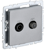 BRITE Розетка двойная TV+SAT РТВ/РСп12-БрА алюминий IEK