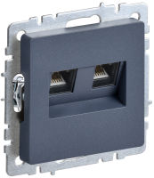 BRITE Розетка компьютерная двойная RJ45 кат.6 РК11-2-БрМ маренго IEK