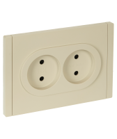 FORTE&PIANO Розетка 2-местная без заземления с защитными шторками безвинтовое крепление 10А FP425 ваниль IEK