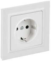 BRITE Розетка 1-местная с заземлением с защитными шторками 16А в сборе РСР14-1-0-БрАБ арктический белый IEK