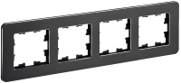 BRITE Рамка 4-местная РУ-4-1-Бр металл черный RE IEK