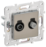SKANDY Розетка двойная TV+SAT SK-A13N металл никель IEK