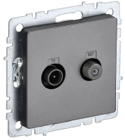 BRITE Розетка двойная TV+SAT РТВ/РСп12-БрС сталь IEK