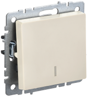 BRITE Выключатель 1-клавишный проходной с индикацией 10А ВС10-1-7-БрКр бежевый IEK