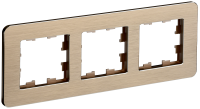 BRITE Рамка 3-местная РУ-3-1-Бр металл шампань RE AL IEK