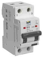 ARMAT Автоматический выключатель дифференциального тока B10N 2P B8 100мА тип AC IEK