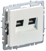 BRITE Розетка двойная RJ11+RJ45 кат.5E РК/Т12-БрЖ жемчуг IEK