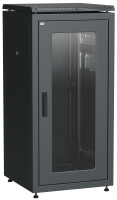 ITK LINEA N Шкаф сетевой 19" 18U 600х800мм стеклянная передняя дверь задняя металлическая черный