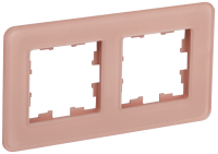 BRITE Рамка 2-местная РУ-2-2-Бр стекло дымчатый RE IEK