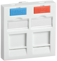 ITK Вставка 45х45мм для 2-х модулей Keystone Jack с маркером