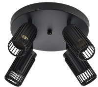 Светильник 4209 накладной потолочный под лампу 4хGU10 черный IEK