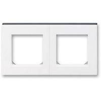2CHH015020A6062 - Рамка 2 поста, Levit, белый/дымчатый чёрный