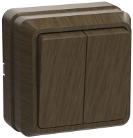 OKTAVA Выключатель 2-клавишный для открытой установки 10А ВС20-2-0-ОД дуб GENERICA