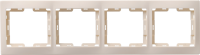 KVARTA Рамка 4-местная горизонтальная РГ-4-ККм кремовый GENERICA