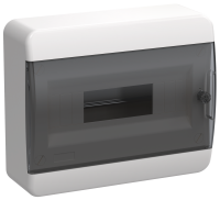 TEKFOR Корпус пластиковый ЩРН-П-12 IP41 черная прозрачная дверь IEK