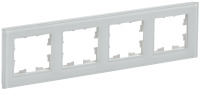 BRITE Рамка 4 -местная РУ-4-2-БрБ стекло белый IEK