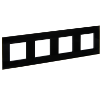 SKANDY Рамка 4-местная SK-F24Bl стекло черный IEK