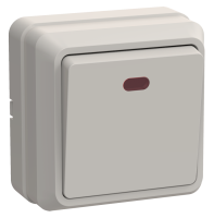 OKTAVA Выключатель 1-клавишный с индикацией для открытой установки 10А ВС20-1-1-ОКм кремовый GENERICA