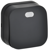 GLORY Выключатель 1-клавишный для открытой установки с индикацией 10А ВС20-1-1-ХЧм черный матовый IEK