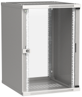 ITK Шкаф настенный LINEA WE 18U 600х650мм дверь стекло серый