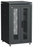 ITK LINEA N Шкаф сетевой 19" 18U 600х600мм двери передняя перфорированная задняя двустворчатая перфорированная черный