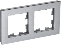 BRITE Рамка 2 -местная РУ-2-1-БрА металл алюминий IEK