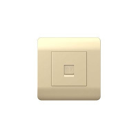 431414 - (NEW3-E) Розетка телефонная 1xRJ11, шампань (CHINT)