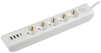 MODERN Удлинитель У05В 5 мест с заземляющим контактом 2м 3х1мм2 16А/250В USBх4 белый IEK