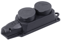 Розетка (колодка) 2-местная РБ32-1-0м с защитными крышками IP44 ОМЕГА каучук IEK