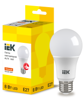 Лампа светодиодная ALFA A60 груша 8Вт 230В 3000К E27 (6шт) IEK