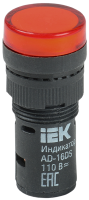 Лампа AD16DS(LED)матрица d=16мм красный 110В AC/DC IEK