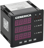 Мультиметр цифровой щитовой трехфазный RS-485 96х96мм LED GENERICA