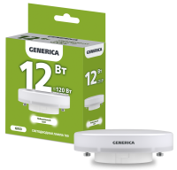 Лампа светодиодная T80 таблетка 12Вт 230В 4000К GX53 GENERICA