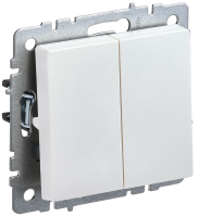 BRITE Выключатель 2-клавишный проходной 10А ВС10-2-6-БрЖ жемчуг IEK