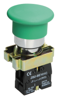 Кнопка управления LAY5-BC31"Грибок" без подсветки зеленая 1NO IEK
