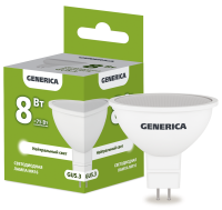 Лампа светодиодная MR16 софит 8Вт 230В 4000К GU5.3 GENERICA