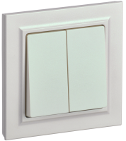 BRITE Выключатель 2-клавишный 10А в сборе ВСР10-2-0-БрЖ жемчуг IEK