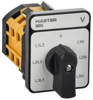 Переключатель кулачковый стандартная черная рукоятка 16А схема 66 MASTER IEK