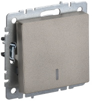 BRITE Выключатель 1-клавишный с индикацией 10А ВС10-1-1-БрШ шампань IEK