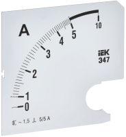 Шкала сменная для амперметра Э47 5/5А класс точности 1,5 96х96мм IEK